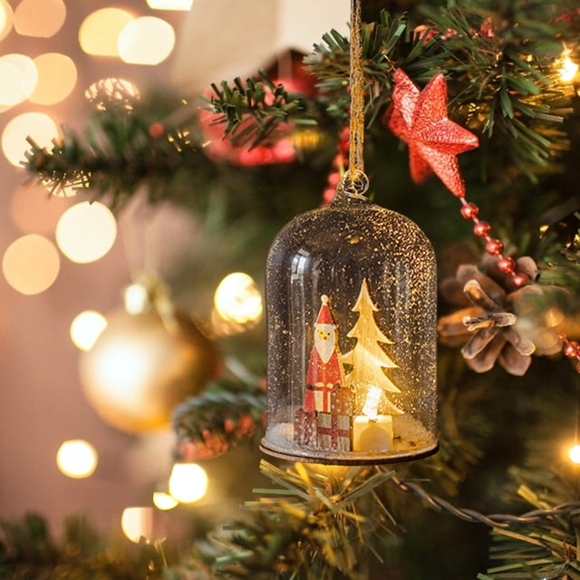 Lámpara de noche de bola de cristal con LED | Adorno de huevo roto para la decoración del árbol de Navidad | Decoración festiva para el hogar | Centro de mesa para fiestas en interiores