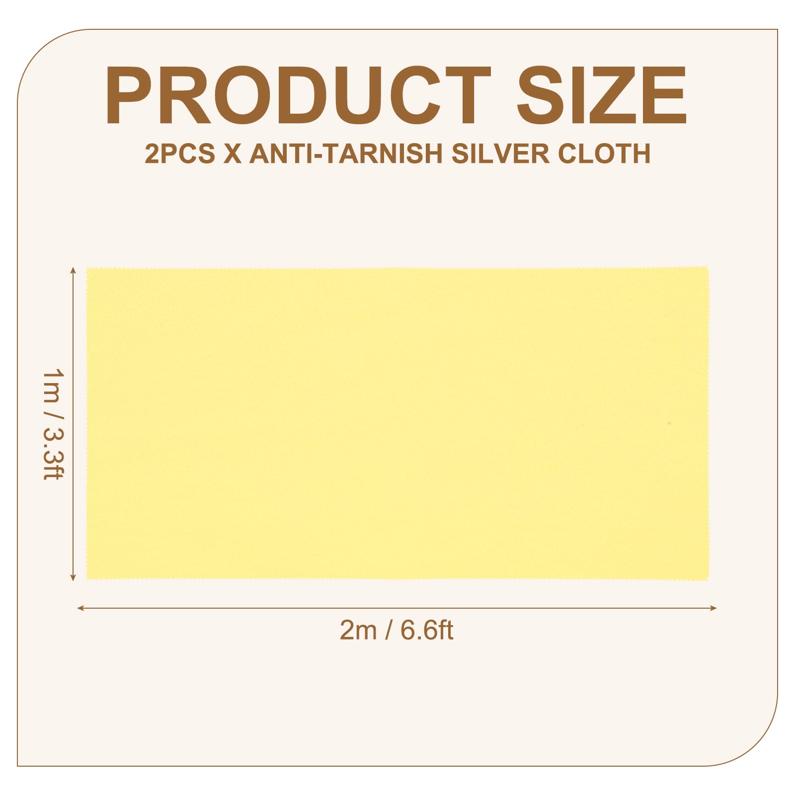 Uxcell 2Pcs Anti-Tarnish Silver Cloth, 6.6 x 3.3 ft Polishing Cloth, Yellow