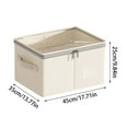 thumbnail image 3 of Yonrjhukm Visible Double Zipper Clothing Storage Box, Thickened Fabric Household Organizer, Large Capacity Wardrobe Storage Bag for Clothes, Bedding, Toys, and More, 3 of 6
