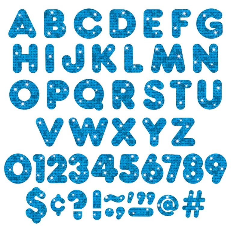 Trend Enterprise, Inc. Set Bacheca Con Lettere Dell'Alfabeto In Carta Blu, Rettangolare, Per Scuola O Ufficio - 3