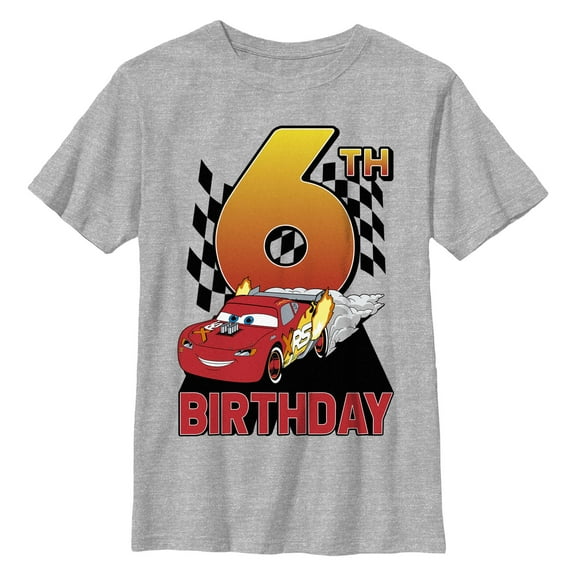 Boy's Cars Lightning 6th Birthday Graphic T-Shirt