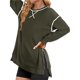 thumbnail image 3 of Sudaderas de Mujer de Larga, Cuello Redondo, Estilo Pullover, Ideales para Otoño e Invierno. con Cremallera Lateral, Perfectas para Salir. Verde L, 3 of 10