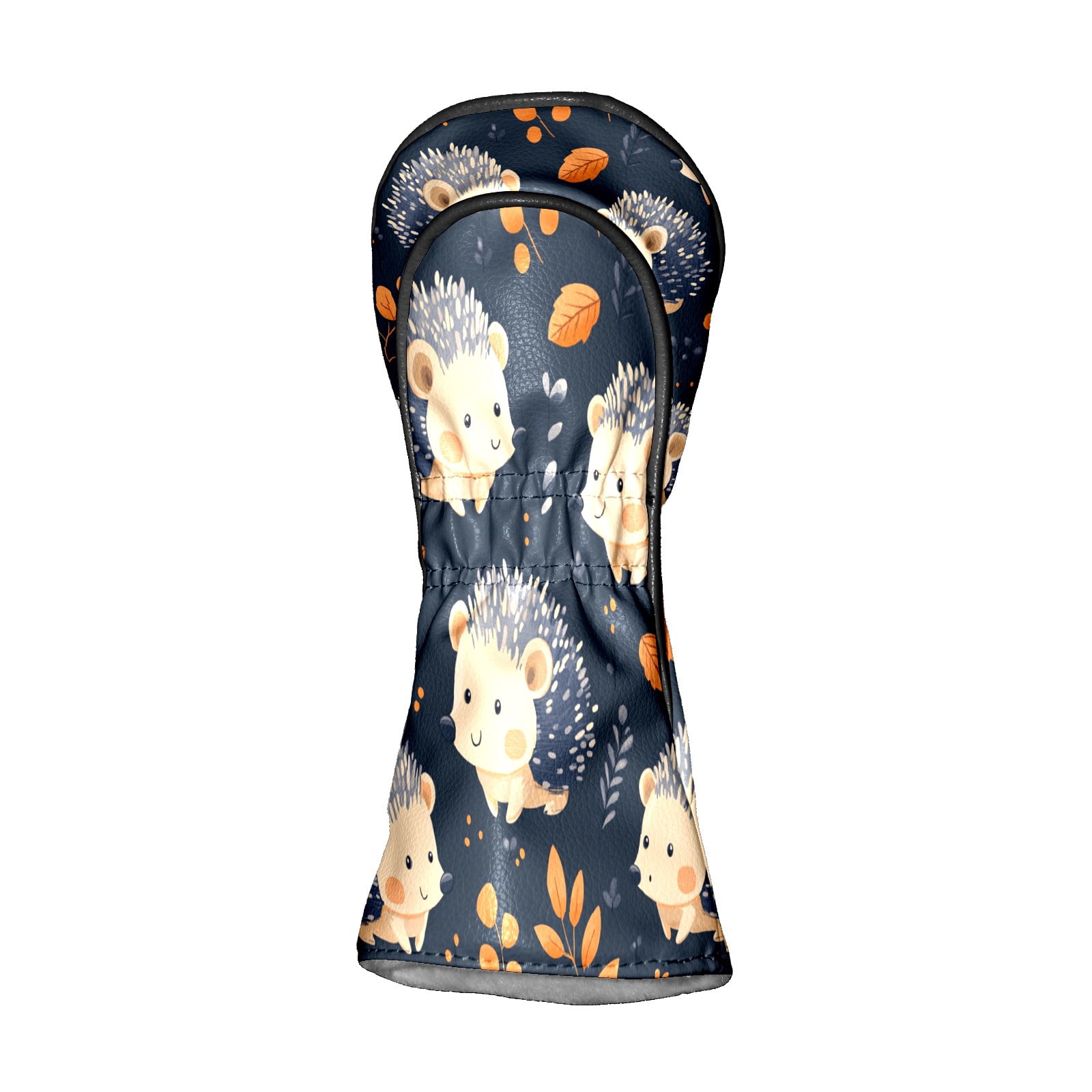 Golf Club Covers PU Leather Waterproof Head Covers for Fairway Woods Hybrids Dark Hedgehog