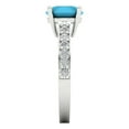 thumbnail image 3 of Solitaire with Accents Engagement Ring for Women - 2.3ct Simulated Turquoise in 14K White Gold Promise Ring, 3 of 6