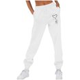 thumbnail image 2 of Wlynlyn Womens Sweatpants High Waisted Cinch Bottom Heart Printed Workout Gym Athletic Joggers with Pockets, 2 of 5