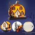 thumbnail image 3 of Halloween Table Decoration, Wooden Lighted Pumpkin House Decor Ornaments, Battery Operated Halloween Sign, Indoor Fireplace Office Kitchen Table Decoration, 9 x 9 x 2.1 in, 3 of 7