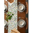 thumbnail image 2 of Table Runner Dresser Scarves 36 Inch Long, Spring Flower Sketch Lines Floral Linen Dining Table Runners Plant Color Block on Yellow Tabletop Scarf for Wedding Holiday Party Kitchen, 2 of 7
