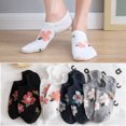 thumbnail image 5 of 5/10 Pairs Women Flower Pattern Invisible Socks Spring Summer Sweat Absorbing Breathable Soft Comfortable Knitted Casual Socks ﻿, 5 of 9