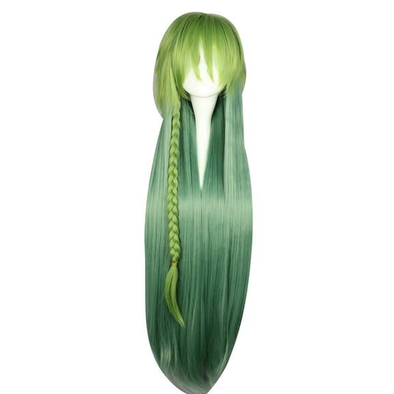 Unique Bargains Wigs for Women 39" Green Gradient Wigs with Wig Cap
