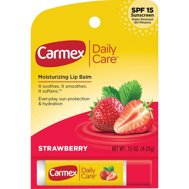 Carmex Daily Care SPF 15 Strawberry Lip Balm Stick, 0.15 Oz. Walmart