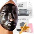 thumbnail image 1 of Jelly Mask Jar Black Gold Salicylic AC BHA Peel-Off Mascarilla de goma para el cuidado facial | Juego de spa en tarro con mascarilla de gel hidratante para el cuidado de la piel de 23 onzas líquidas, 1 of 5