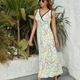 thumbnail image 6 of Pattern with Tennis Rackets with Tennis Balls Dress Summer Street Style Bohemia Long Dresses Female Sleeveless Printed Maxi Dress, 6 of 9