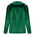 thumbnail image 6 of Lenpel Women's Satin Silk Blouses Long Sleeve Babydoll Collared Ruffle Trim Button down Shirts Dressy Casual Work Tops(Green,Medium), 6 of 7