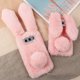 thumbnail image 1 of EeaseMX Funda para teléfono con forma de conejo de peluche, diseño de conejo Rex, cómoda y a la moda, a prueba de golpes, para otoño e invierno, compatible con Galaxy S10 E (rosa)., 1 of 7