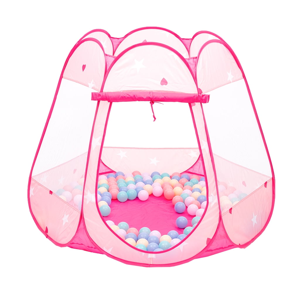 Kepooman Kids Pop Up Play Tent, Outdoor Indoor Large Playhouse Castle Tent for Children Girls Boys, Pink Kepooman Kids Pop Up Play Tent, Outdoor Indoor Large Playhouse Castle Tent for Children Girls Boys, Pink