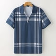 thumbnail image 4 of CONZONE Men's Polo Shirt Short Sleeve Casual Polo Shirt for Men Plaid Breathable Slim Fit Cozy Summer Golf Shirts, 4 of 7