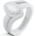 thumbnail image 6 of Rinfit Silicone Rings for Women & Men - Rubber Wedding Bands for Couples - Inner Step Edge & Diamond Marquise - Gunmetal Gray & White, 6 of 8