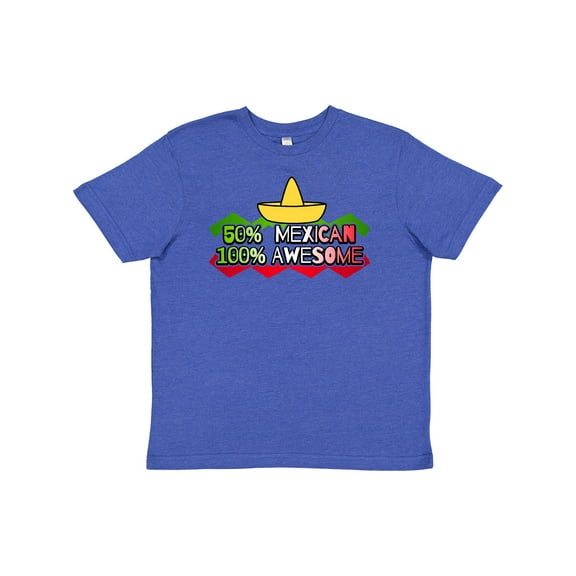 Inktastic 50% Mexican 100% Awesome Youth T-Shirt