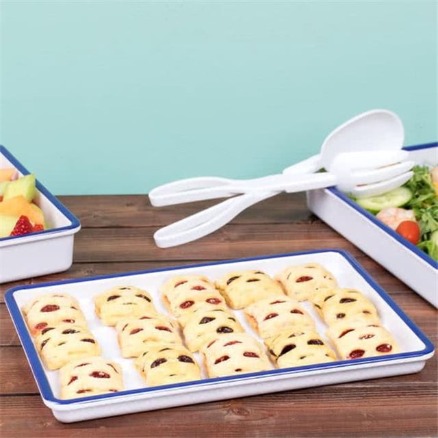 Cal Mil 3463-15 Melamine Serving Tray Enamelware - White