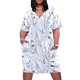 thumbnail image 1 of Vestido holgado con bolsillos y estampado floral de acuarela azul marino para mujer, vestidos largos con velo, 1 of 7