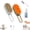 Brown+White, variant on KQLULU 4-in-1 Self Cleaning Silicone Pet Grooming Brush for Cats, White