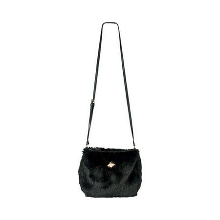 - Women's San Diego Hat Company Crossbody Fur Handbag with Bug Detail BSB3546 Black OSFA