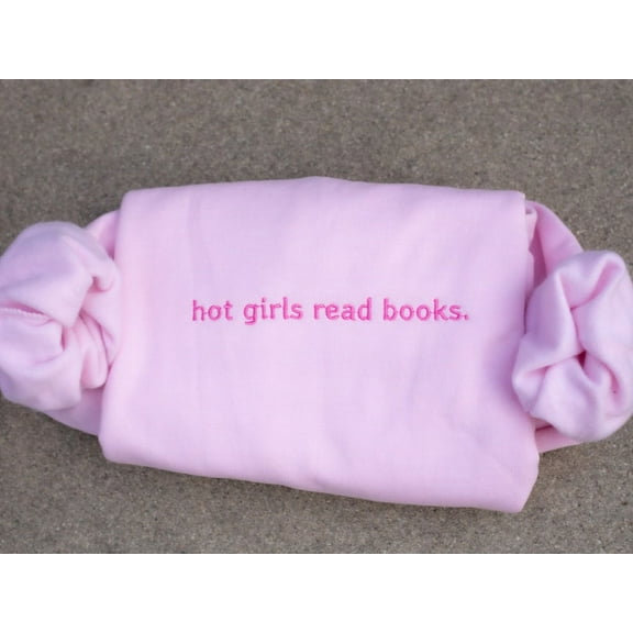 Hot Girls Read Books Embroidered Sweatshirt