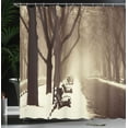 thumbnail image 4 of Ambesonne Winter Shower Curtain, Street View Foggy Day, 69"Wx84"L, Brown Beige, 4 of 5