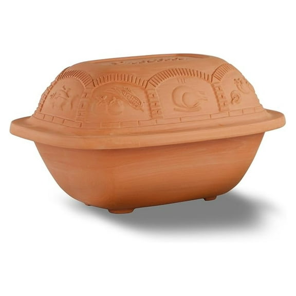Eurita Clay Roaster 3 Quart - Non-Stick Earthenware Dutch Oven - Toxin-Free Clay Pot Cooking - Versatile Oven Safe Cookware with Digital Recipe Book