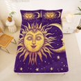 thumbnail image 5 of Homewish Bohemian Sun Moon Queen Sheets,Purple Starry Sky Queen Sheet Sets,4-Piece,1 Flat Sheet, 1 Fitted Sheet and 2 Pillowcases, 5 of 6