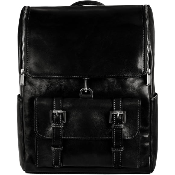 Mochila Time Resistance de cuero para portátil de 15 pulgadas negra