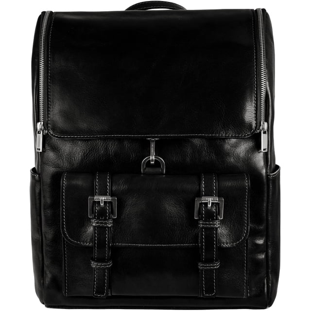 Mochila Time Resistance de cuero para portátil de 15 pulgadas negra