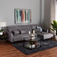 thumbnail image 6 of Baxton Studio Chesterfield Slate Gray Fabric Upholstered Convertible Sofa, 6 of 6