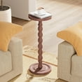thumbnail image 6 of Solid Wood Drink Table, Rubber Wood‌ Small Round Side Table for Small Spaces, Martini Tables, Pedestal End Tables for Living Room, Bedroom, Corners and Office (Purple, 9.4 inch), 6 of 16