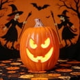 thumbnail image 5 of Halloween Lighted Pumpkin, Large Plastic LED Pumpkins Decoration for Thanksgiving Day Outdoor Yard Porch Home Storefront Holiday Display Decor, 5 of 6