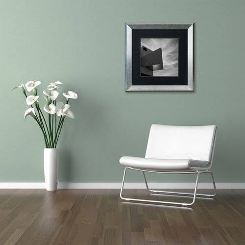 Trademark Fine Art "Rock and Roll Hall of Fame Abstract" Canvas Art by Kurt Shaffer, Black Matte, Silver Frame