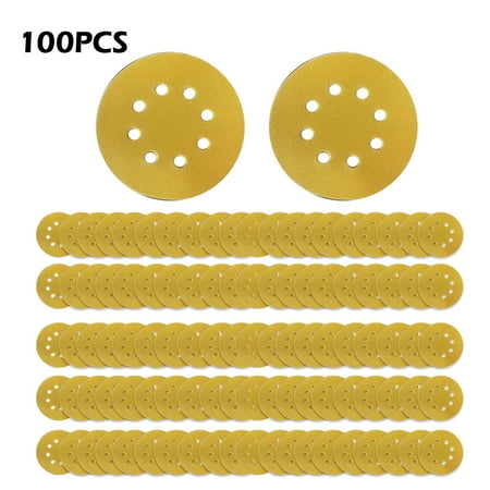 

100pcs 5 Inch Round Professional Easy Install 8 Hole Sanding Disc Hook And Loop