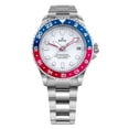 thumbnail image 1 of Ratio Reloj Automático FreeDiver Serie GMT para Hombre, Acero Inoxidable, Zafiro, Esfera Blanca, Bisel Pepsi Azul y Rojo, RTF061, 200 M, 1 of 10