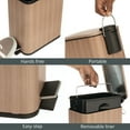 thumbnail image 6 of mDesign Slim Metal 1.3 Gallon Step Trash Can with Lid/Liner Bucket - Oak Brown, 6 of 7