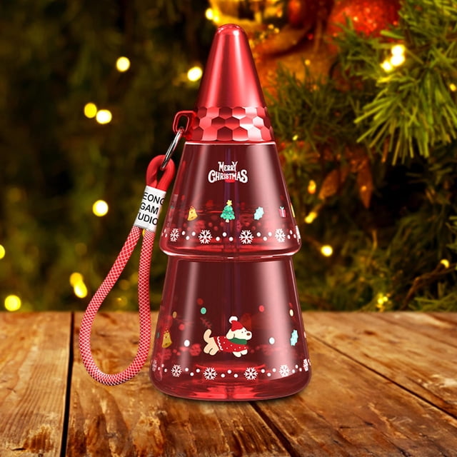 Vaso de de Navidad, vaso de agua de Navidad, vaso para beber, vaso de paja de Navidad para fiesta de té de Navidad Rojo