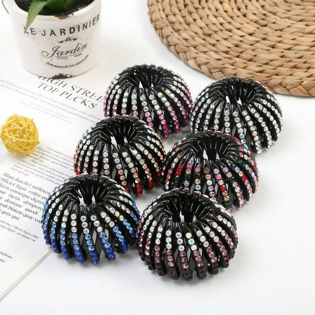 Rizador de pelo con forma de nido de pájaro con diamantes de imitación del sur, anillo para el cabello, accesorios para el cabello perezosos, accesorios para la cabeza, artefacto para fijar la cola