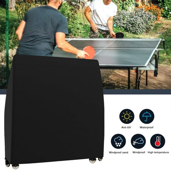 FUYGRCJ Table Tennis Cover,Outdoor Folding Table Tennis Cover Table Waterproof and Dust Cover,65 x 27.5 x71.6 Inches Black