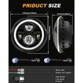 thumbnail image 3 of Pair white Halo 7inch LED Headlights Hi/Lo Beam For Range Rover Defender 90 110, 3 of 8