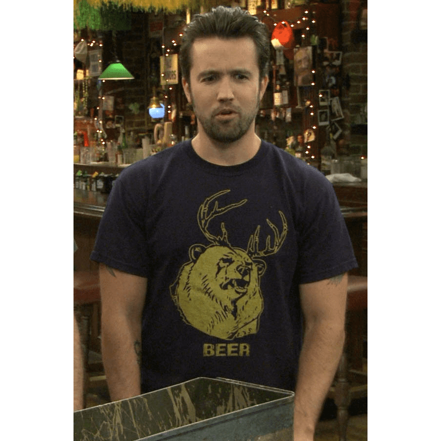 Hørehæmmet Pointer Interaktion Mac's Beer It's Always Sunny in Philadelphia T-Shirt Bear Deer McElhenney -  Walmart.com