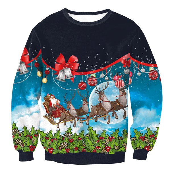 Sudadera con cuello redondo de gran tamaño para hombre y mujer, chándal de Navidad feo, jerséis Harajuku, ropa de calle, ropa de otoño