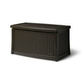 thumbnail image 2 of Suncast Elements Outdoor Resin Wicker Coffee Table with Storage, Java (2 Pack), 2 of 9