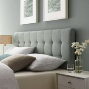 Modway Lily Queen Upholstered Polyester Fabric Headboard in Gray