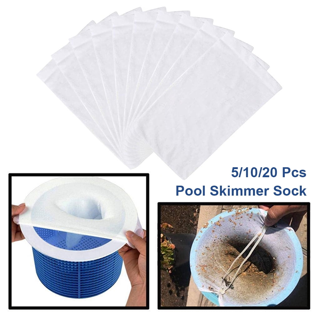 5/10/20Pcs Swimming Pools Skimmer Net Rubbish Sock Filter Leaf Mesh Deep Bag Net Salvage Basket Sock Swimming Pool Accessories-10 Pieces