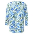 thumbnail image 5 of VBTAPA Womens Plus Size Tops 3/4 Sleeve Shirts Round Neck Loose Casual Blouses Floral Print Tshirts on Sale Multicolor XXL, 5 of 6