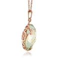 thumbnail image 3 of Galaxy Gold GG 14K Rose Gold Checkerboard Cut Round Green Amethyst Pendant Necklace - Renewal & Love - 16" to 24" - Fine Jewelry for Women, 3 of 4